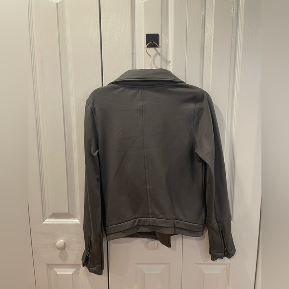 stretchy charcoal moto jacket - Picture 8 of 10